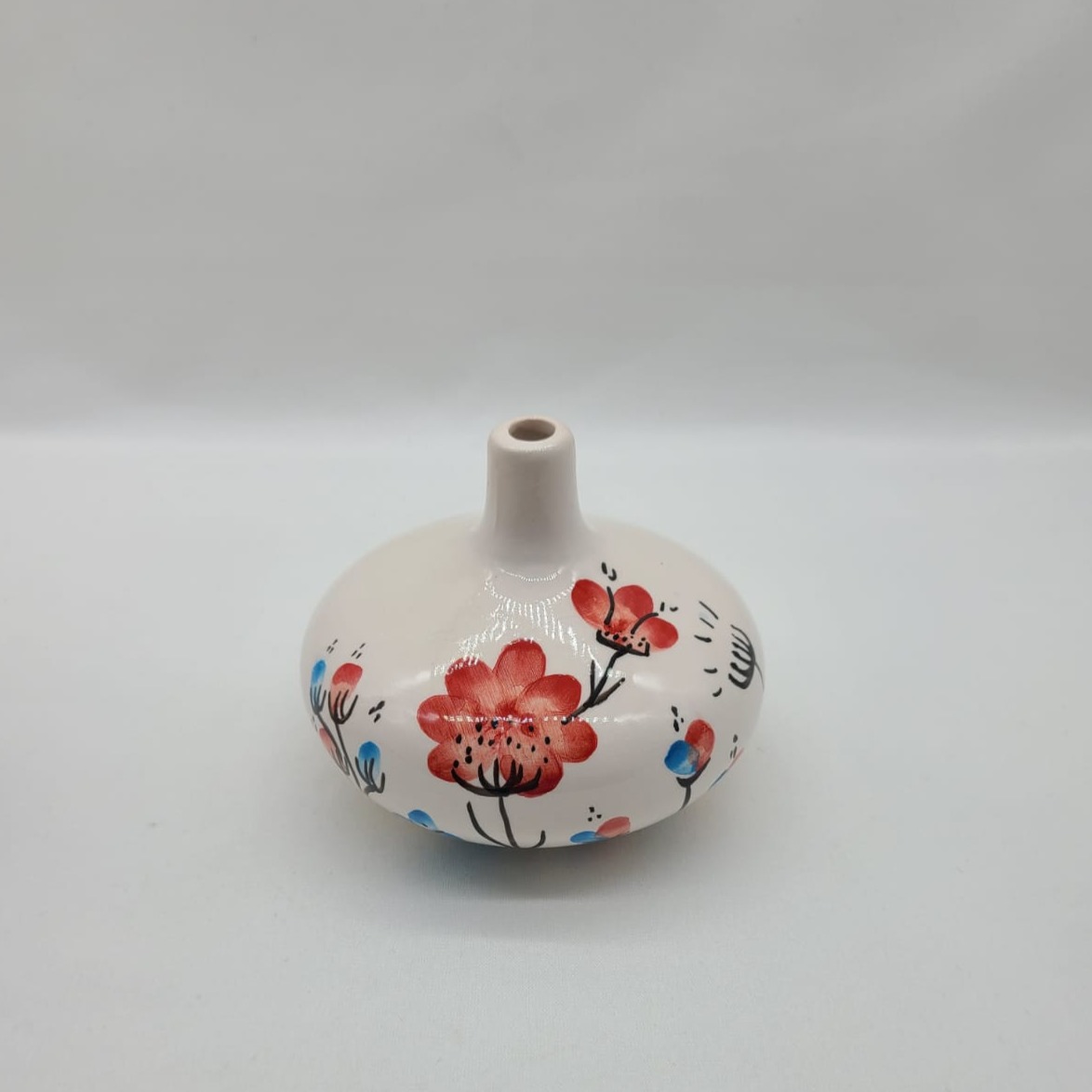 RedFlowerceramicwithbluebranches-Small
